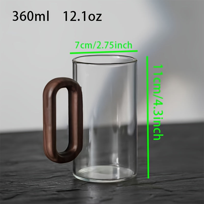 Ecofriendly Glass Mug Set with Dark Walnut Handle