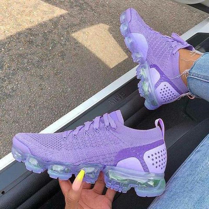 2021 Purple Sneakers Women Casual Shoes Mesh Air-Cushion Flat