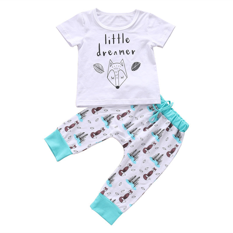 Newborn Baby Clothes Set T-shirt Tops Pants Little Boys and Girls Outfits