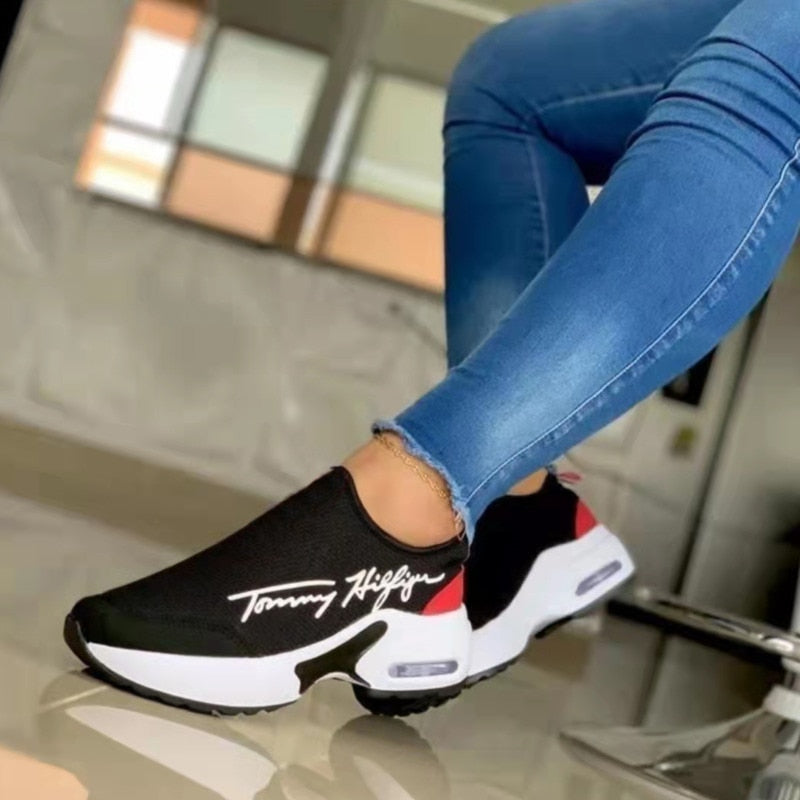 Flat Women Shoes Casual Breathable Wedges Ladies Walking Sneakers