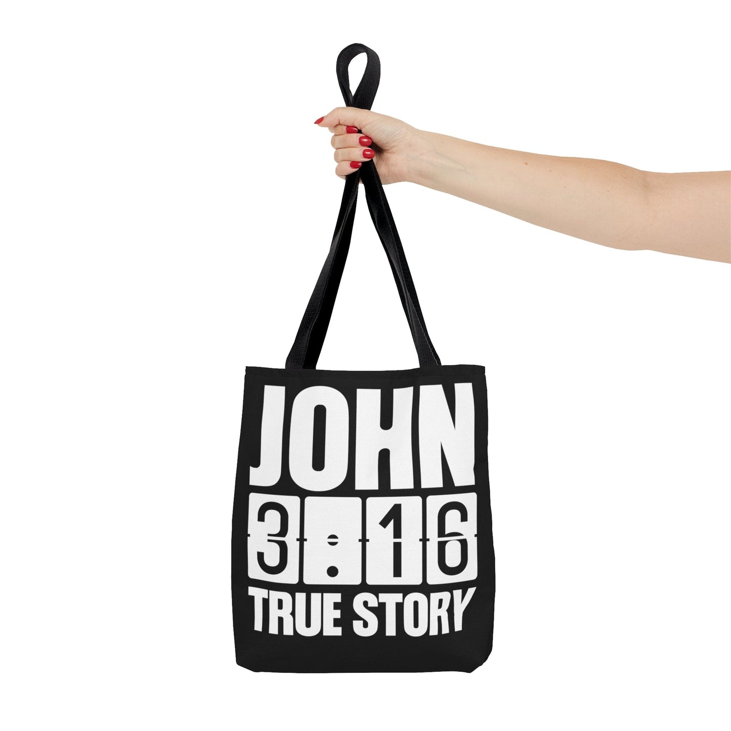 Large Tote Bag John 3:16 True Story - Scripture Inspiration