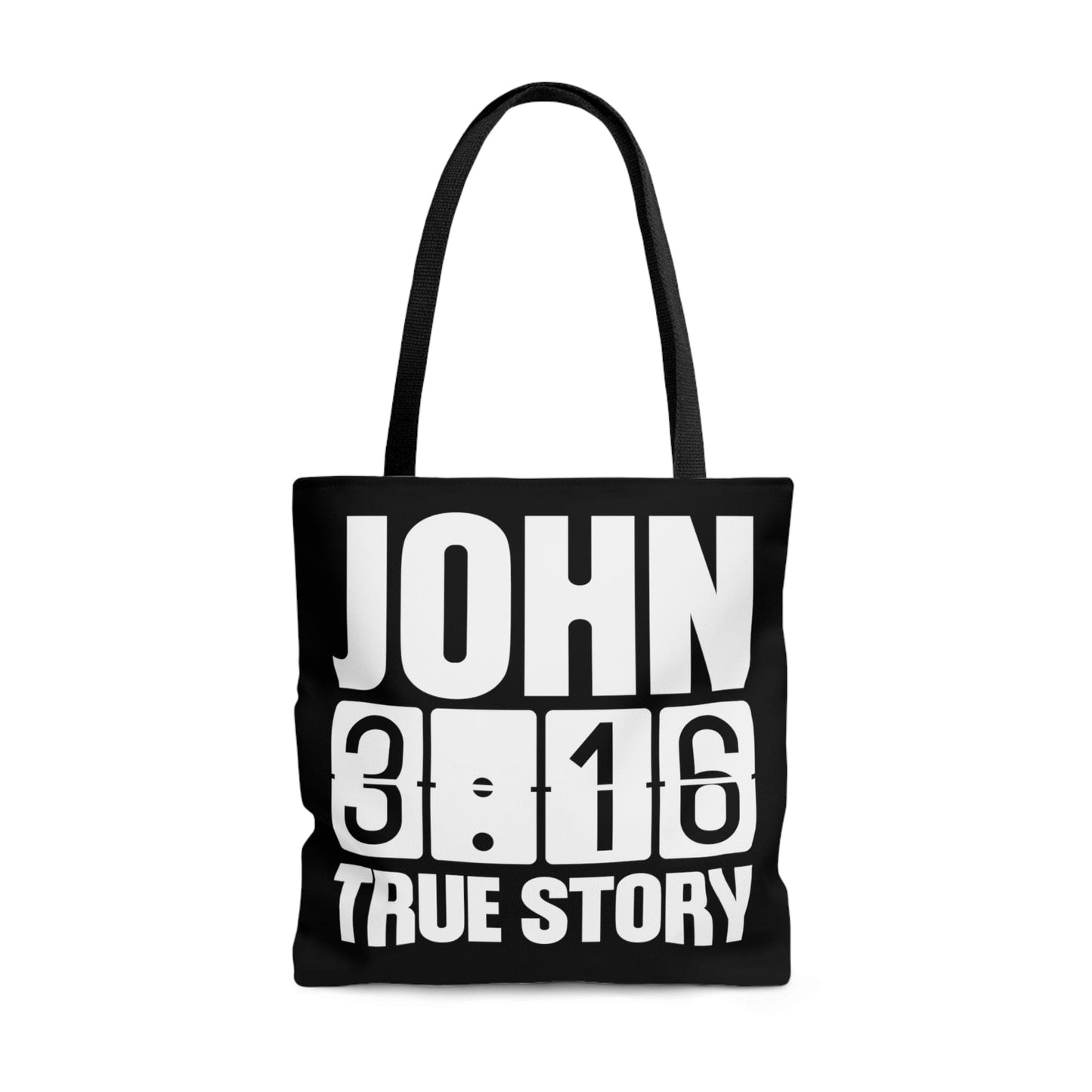 Large Tote Bag John 3:16 True Story - Scripture Inspiration