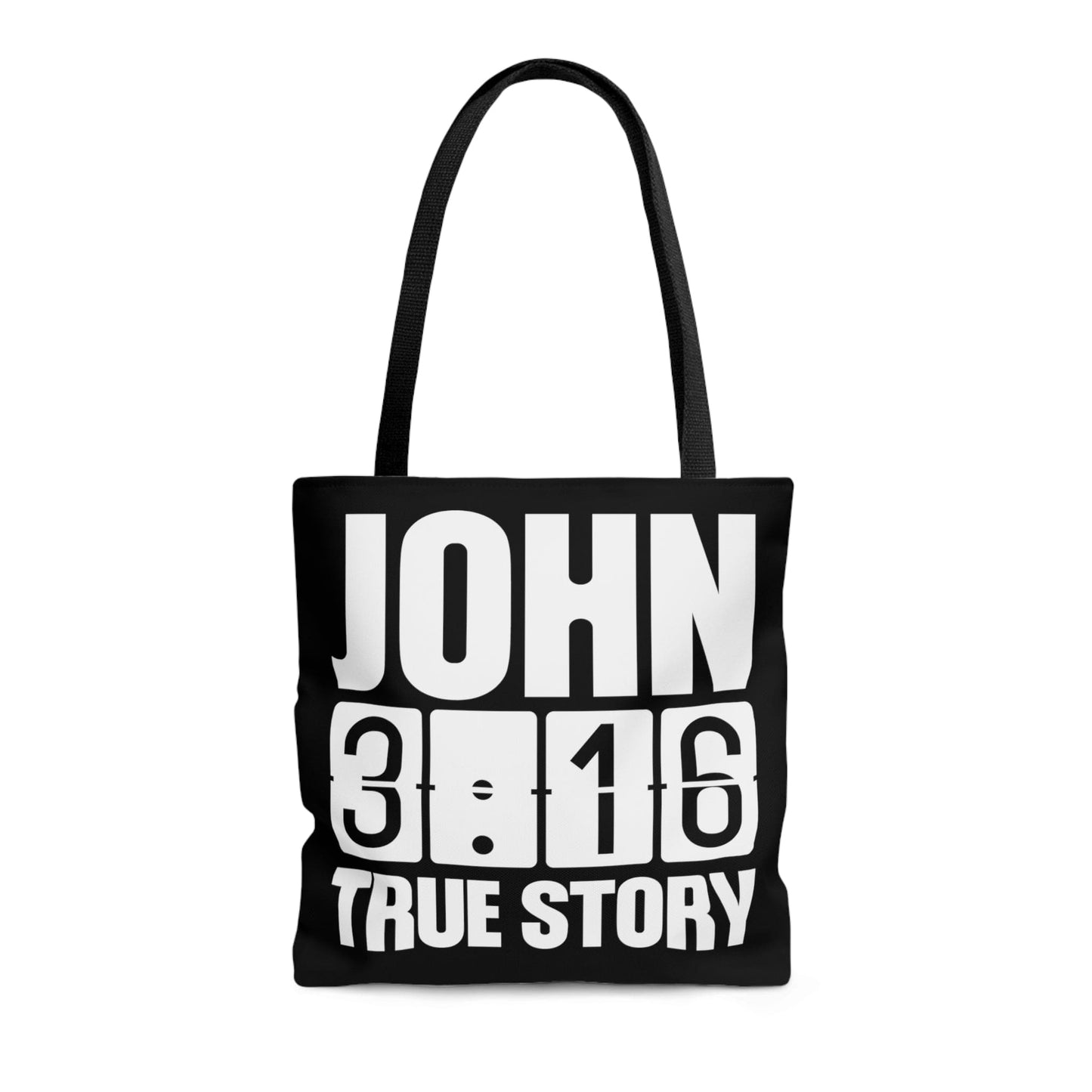 Large Tote Bag John 3:16 True Story - Scripture Inspiration