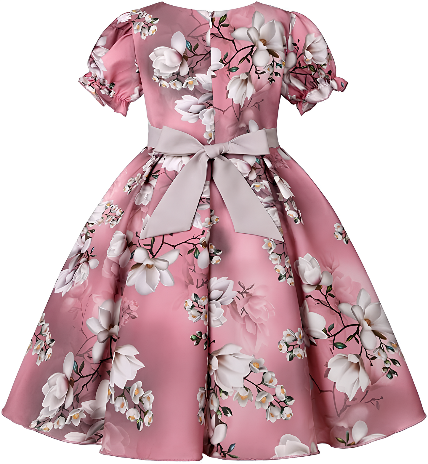 Girl's Satin Floral Printed Frock 1-2-YEARS