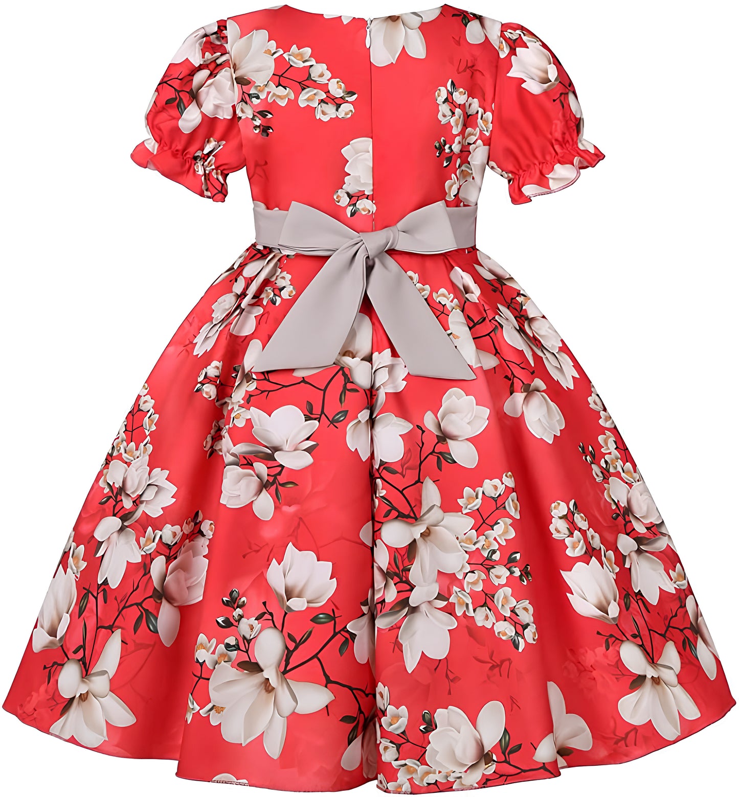 Girl's Satin Floral Printed Frock 5-6-YEARS