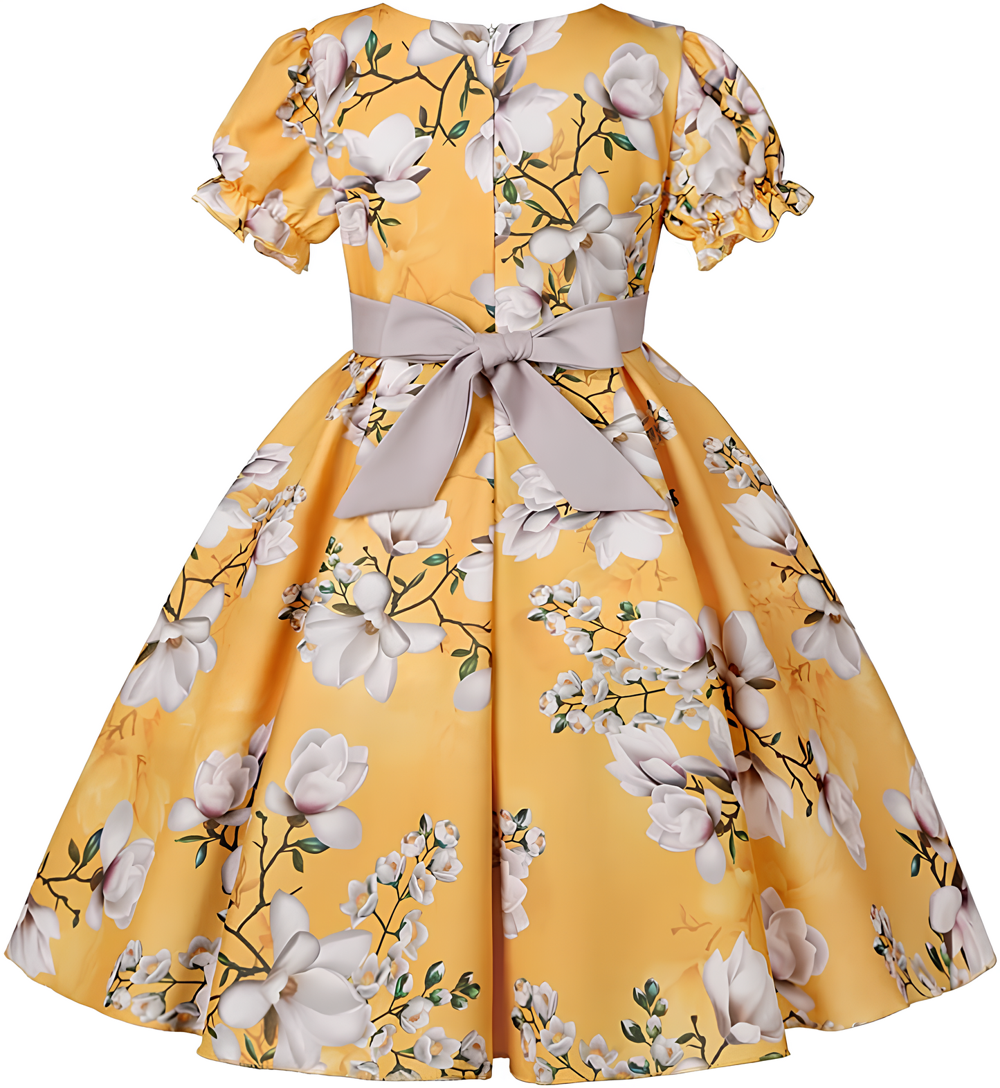 Girl's Satin Floral Printed Frock 5-6-YEARS