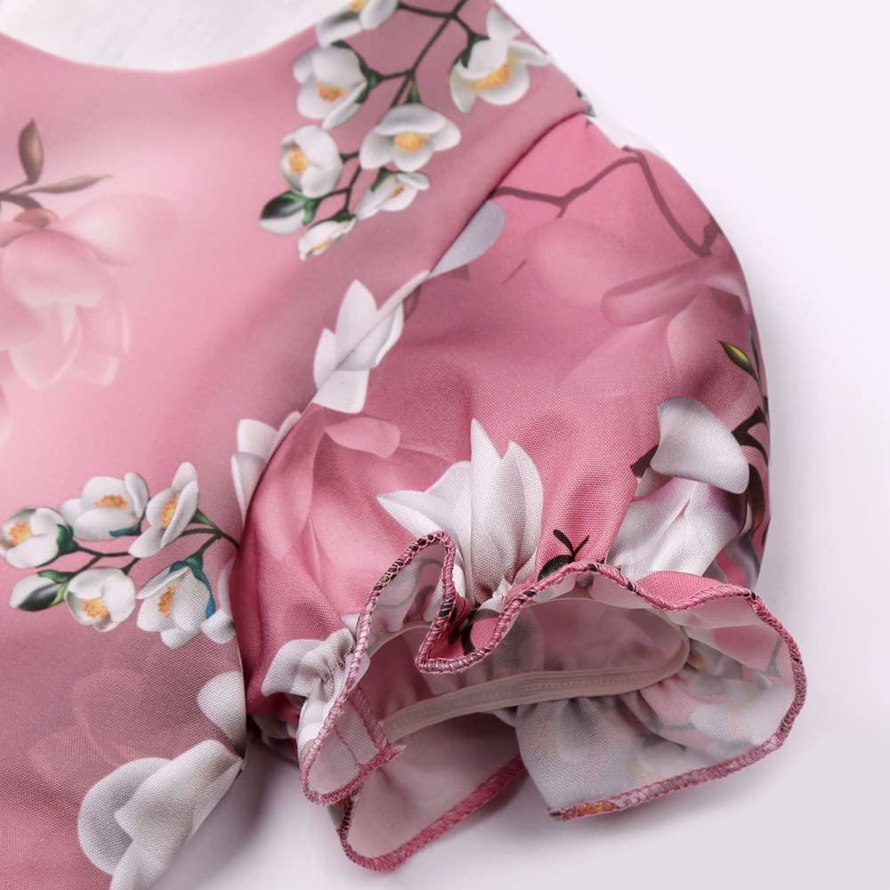 Girl's Satin Floral Printed Frock 1-2-YEARS