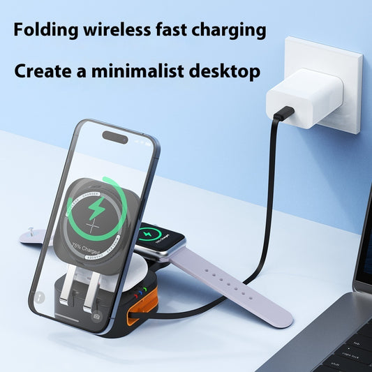 Magasafe Magnetic Phone Holder Three-in-one Desktop Wireless Charger